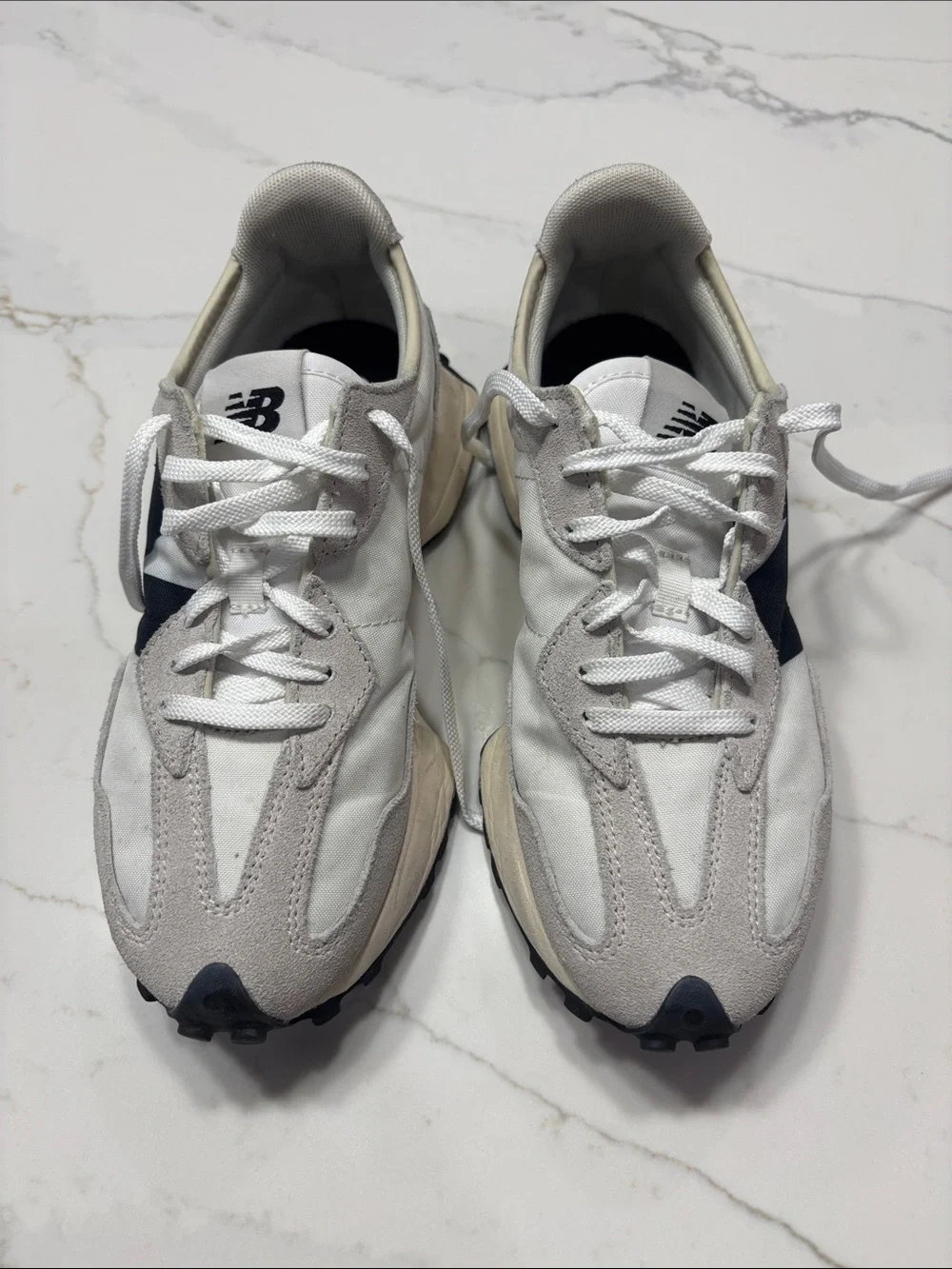 New Balance Women's White, Cream & Black Retro-Runner Sneakers